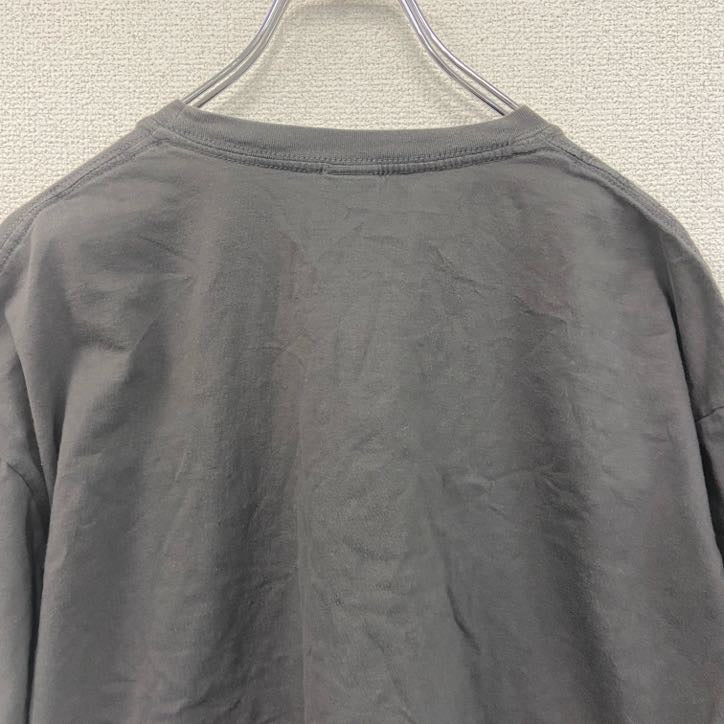 GILDAN　半袖プリントTシャツ　心臓　キツツキ　灰色　ダークグレー　XLサイズ　　　古着