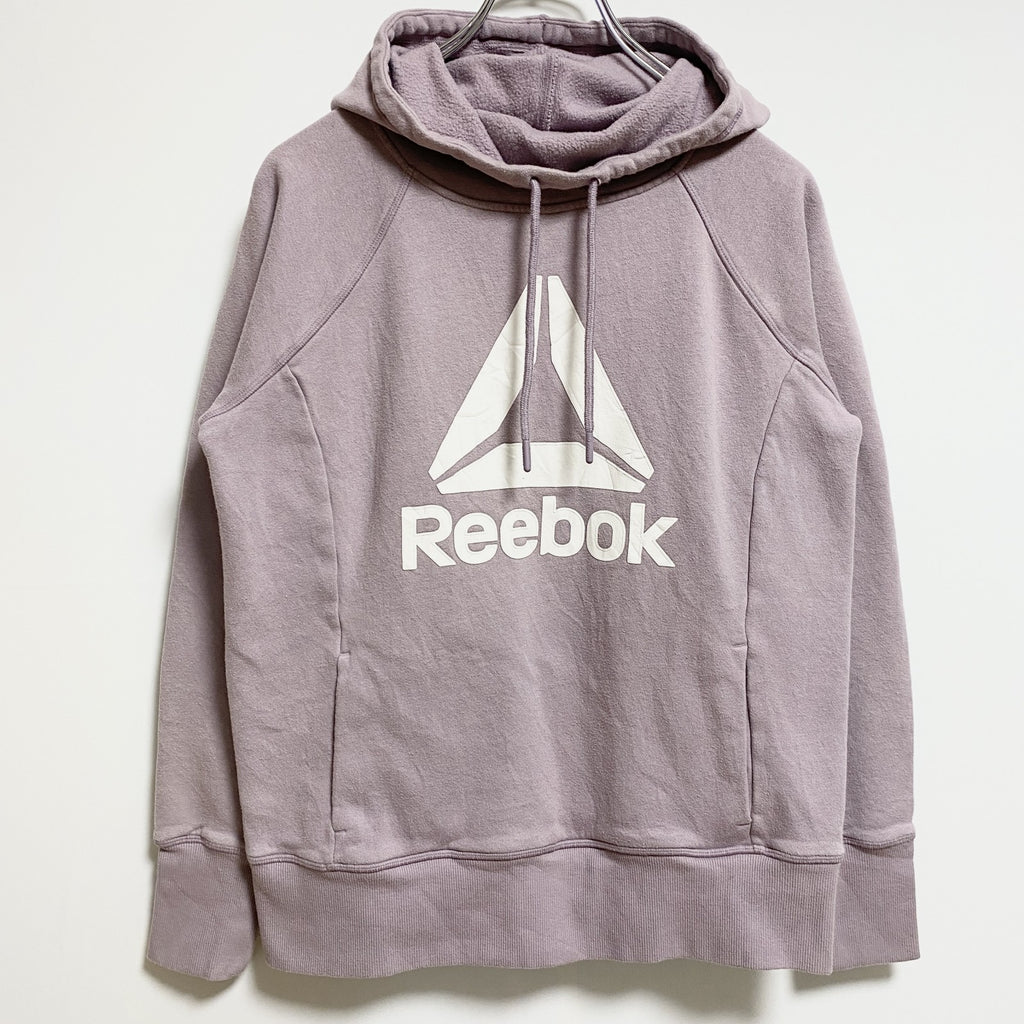 Reebok　リーボック　長袖フロントロゴプリントパーカー　薄紫　パープル　ピンク　秋冬服　Sサイズ　古着