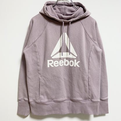 古着 used　Reebok　リーボック　長袖フロントロゴプリントパーカー　薄紫　パープル　ピンク　秋冬服　Sサイズ