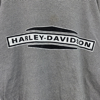HARLEY DAVIDSON　ハーレーダビッドソン　半袖ボーダーTシャツ　グレー　Lサイズ
