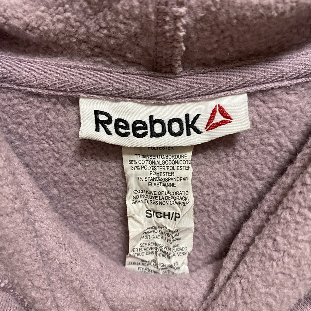 Reebok　リーボック　長袖フロントロゴプリントパーカー　薄紫　パープル　ピンク　秋冬服　Sサイズ　古着