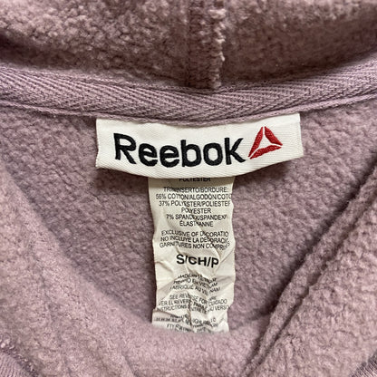 古着 used　Reebok　リーボック　長袖フロントロゴプリントパーカー　薄紫　パープル　ピンク　秋冬服　Sサイズ