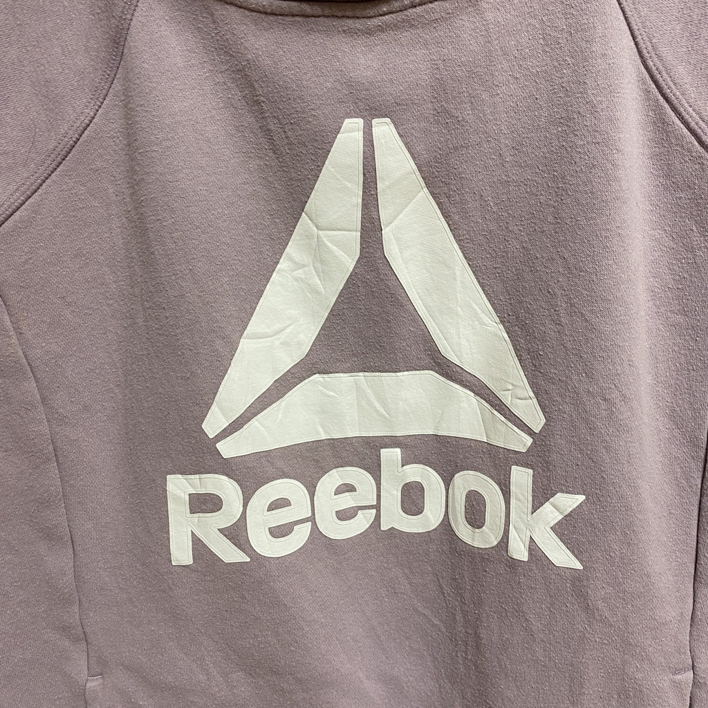Reebok　リーボック　長袖フロントロゴプリントパーカー　薄紫　パープル　ピンク　秋冬服　Sサイズ　古着