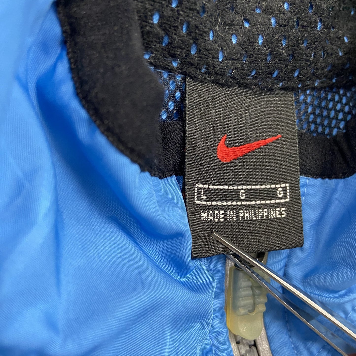 古着 used　NIKE　ナイキ　ハーフジップナイロンジャケット　水色　ライトブルー　Lサイズ