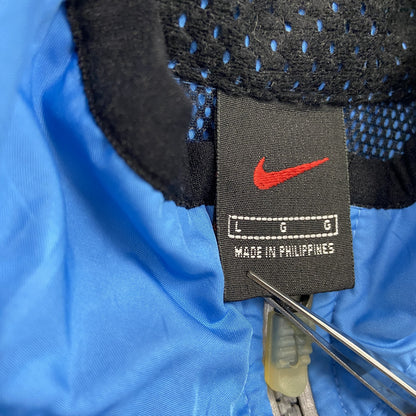 古着 used　NIKE　ナイキ　ハーフジップナイロンジャケット　水色　ライトブルー　Lサイズ