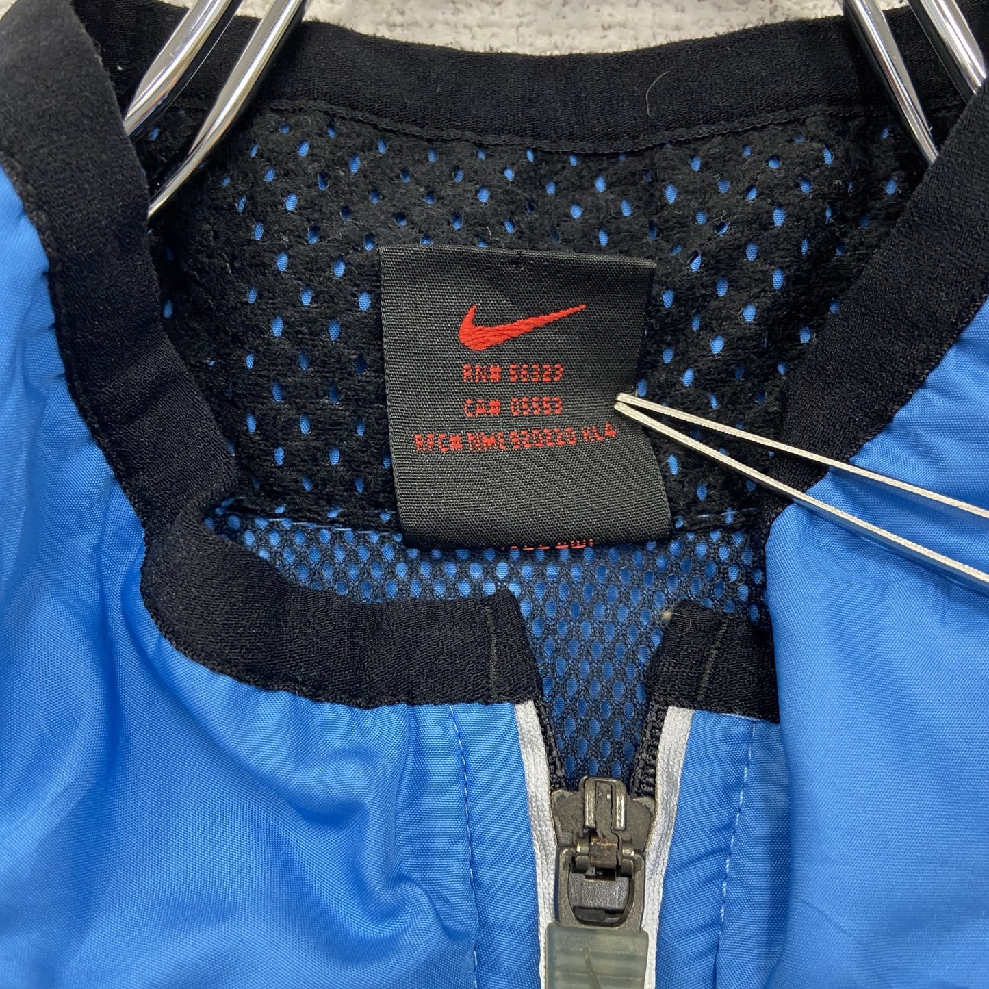 古着 used　NIKE　ナイキ　ハーフジップナイロンジャケット　水色　ライトブルー　Lサイズ