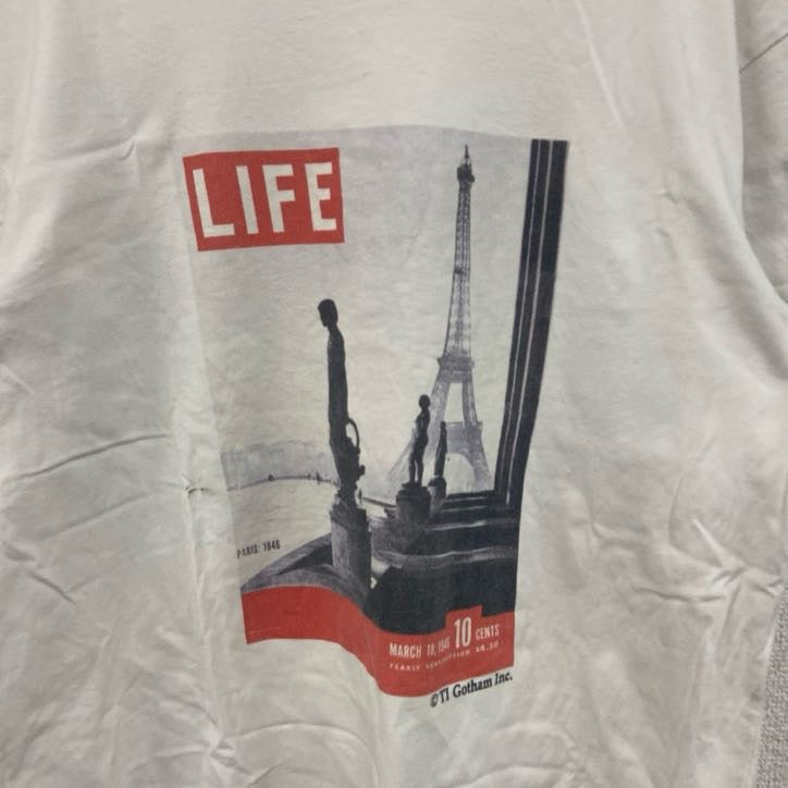 ABAHOUSE　アバハウス　半袖プリントTシャツ　エッフェル塔　トロカデロ広場　白　ホワイト　Mサイズ　　　古着