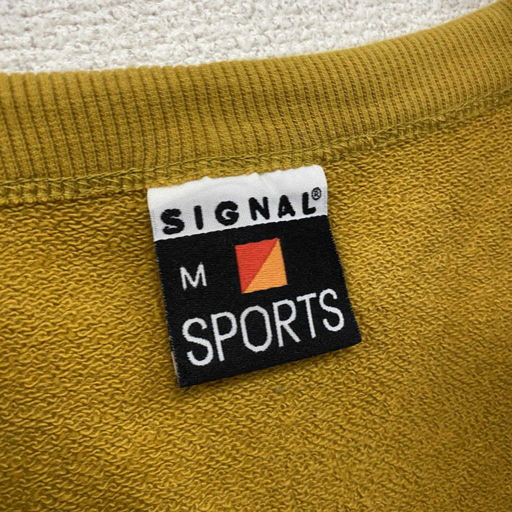 SIGNAL SPORTS　シグナルスポーツ　スウェットカーディガン　マスタードイエロー　Mサイズ　古着