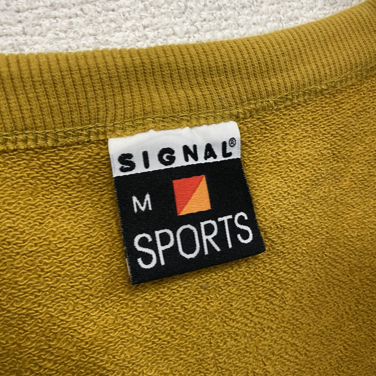 SIGNAL SPORTS　シグナルスポーツ　スウェットカーディガン　マスタードイエロー　Mサイズ　古着