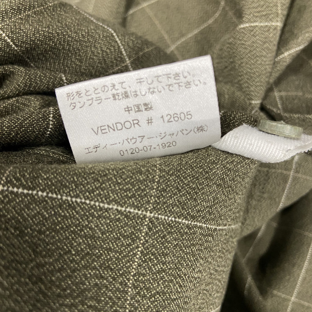 Eddie Bauer　エディーバウアー　長袖ボタンダウンシャツ　チェック柄　カーキ　XLサイズ　古着