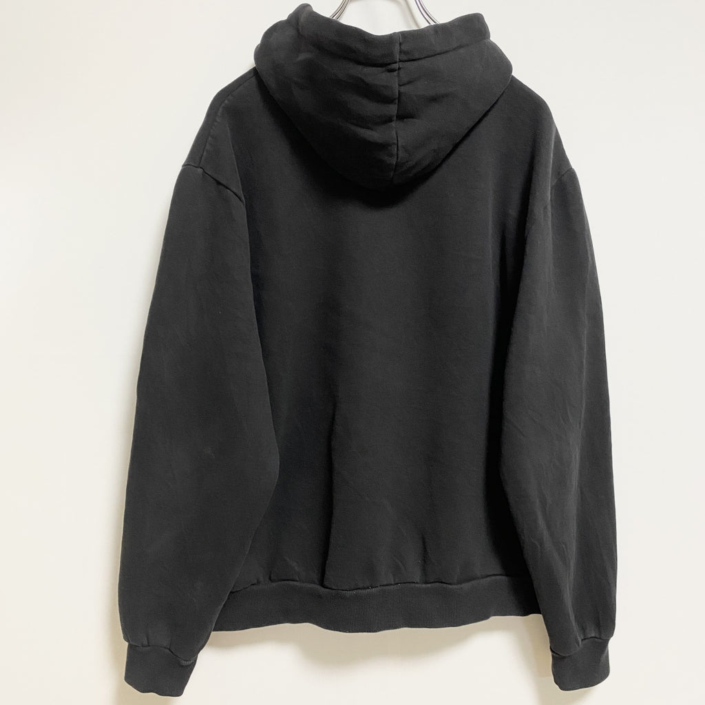 PUMA　プーマ　長袖ワンポイント立体ロゴパーカー　プルオーバー　シンプル　黒　ブラック　秋冬服　Lサイズ　古着