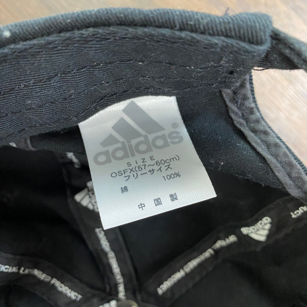 00s　adidas　アディダス　6パネルキャップ　ベースボールキャップ　黒　ブラック　フリーサイズ　古着