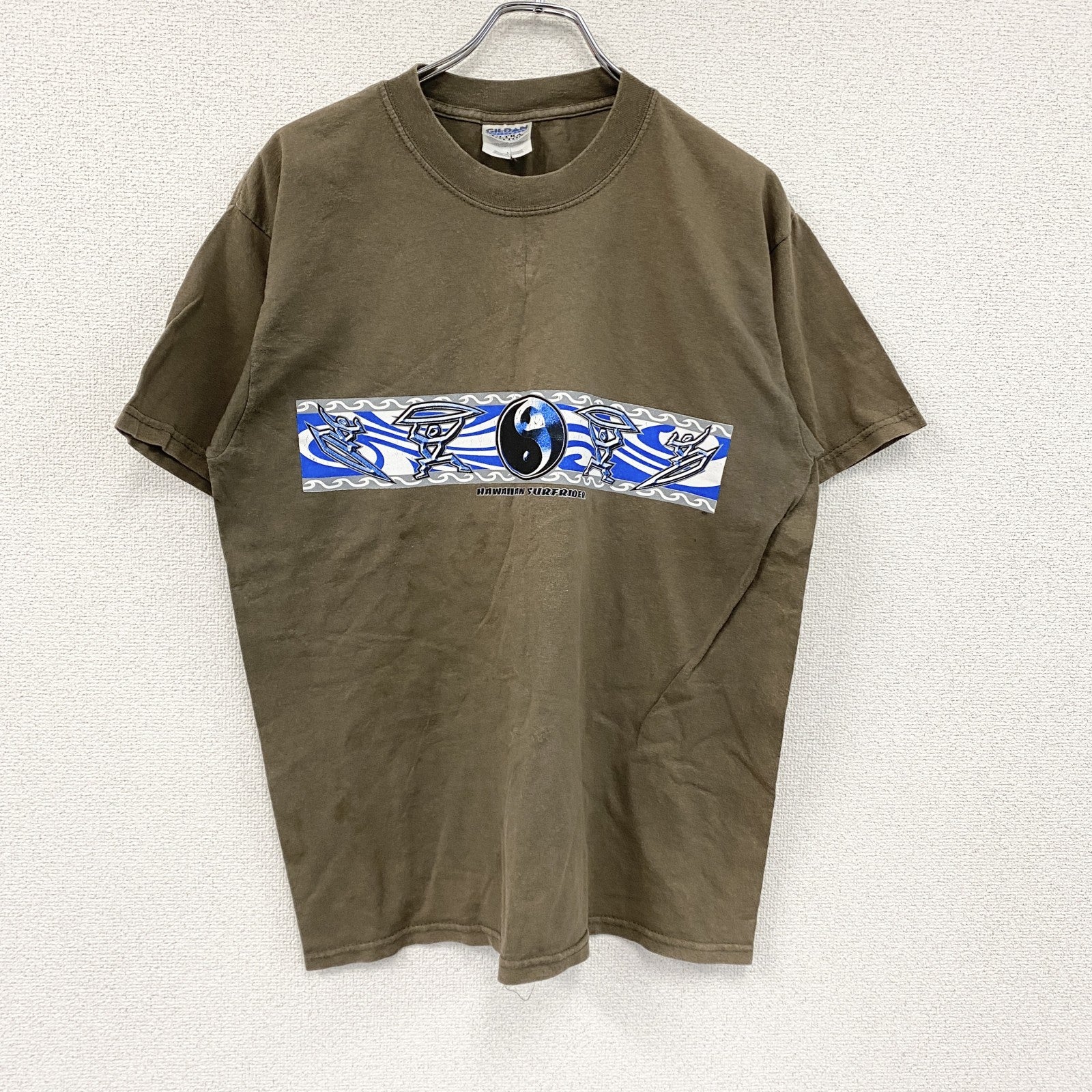 00s　GILDAN　ギルダン　半袖プリントTシャツ　ヴィンテージ　茶色　ブラウン　Lサイズ　古着