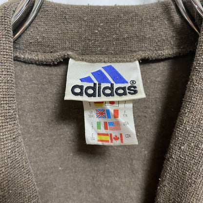 古着 used　90s　adidas　長袖タートルネックTシャツ　ロンT　ワンポイント刺繡　茶色　秋冬服　ヴィンテージ　Lサイズ