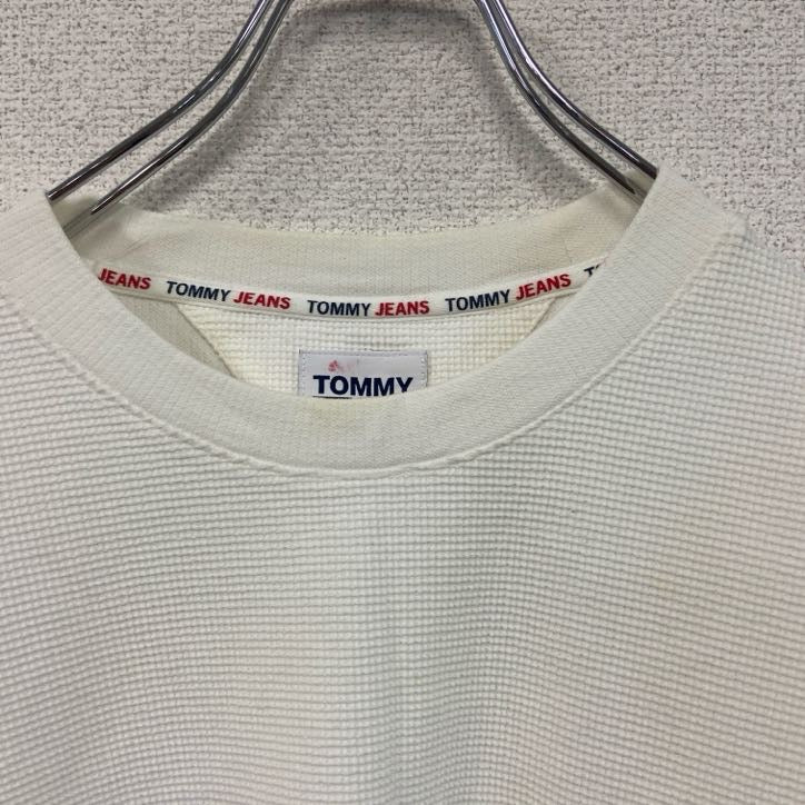 TOMMY JEANS　トミージーンズ　半袖ワッフル地Tシャツ　ポケT　白　ホワイト　Sサイズ　　　古着