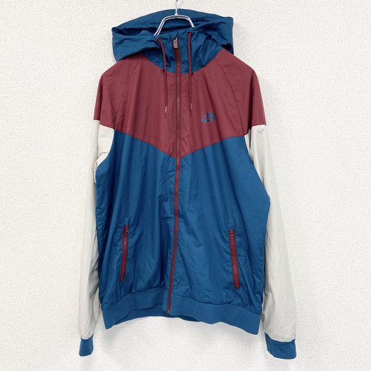 NIKE　ナイキ　長袖ナイロンジャケット　フルジップパーカー　マルチカラー　Mサイズ