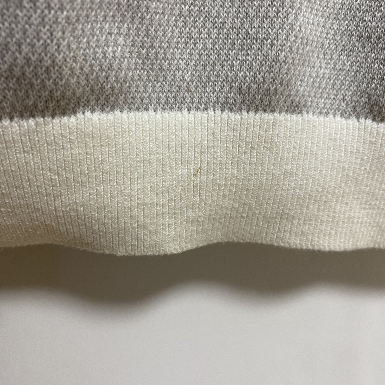 adidas　アディダス　長袖ハーフジップ薄手ニット　セーター　ワンポイント刺繍　バスケットボール　白　ホワイト　Lサイズ　古着