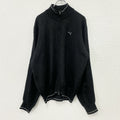 PUMA　プーマ　フルジップアクリルニットセーター　ダブルジップ　黒　ブラック　XLサイズ　古着