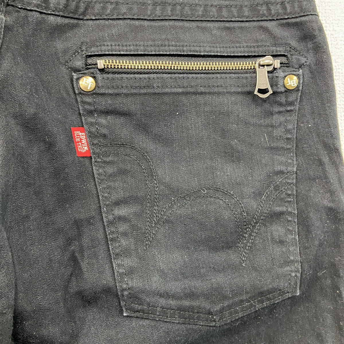 EDWIN　エドウィン　BLUE TRIP　ブラックデニムパンツ/ジーンズ　ジップフライ　黒　ブラック　34サイズ　古着