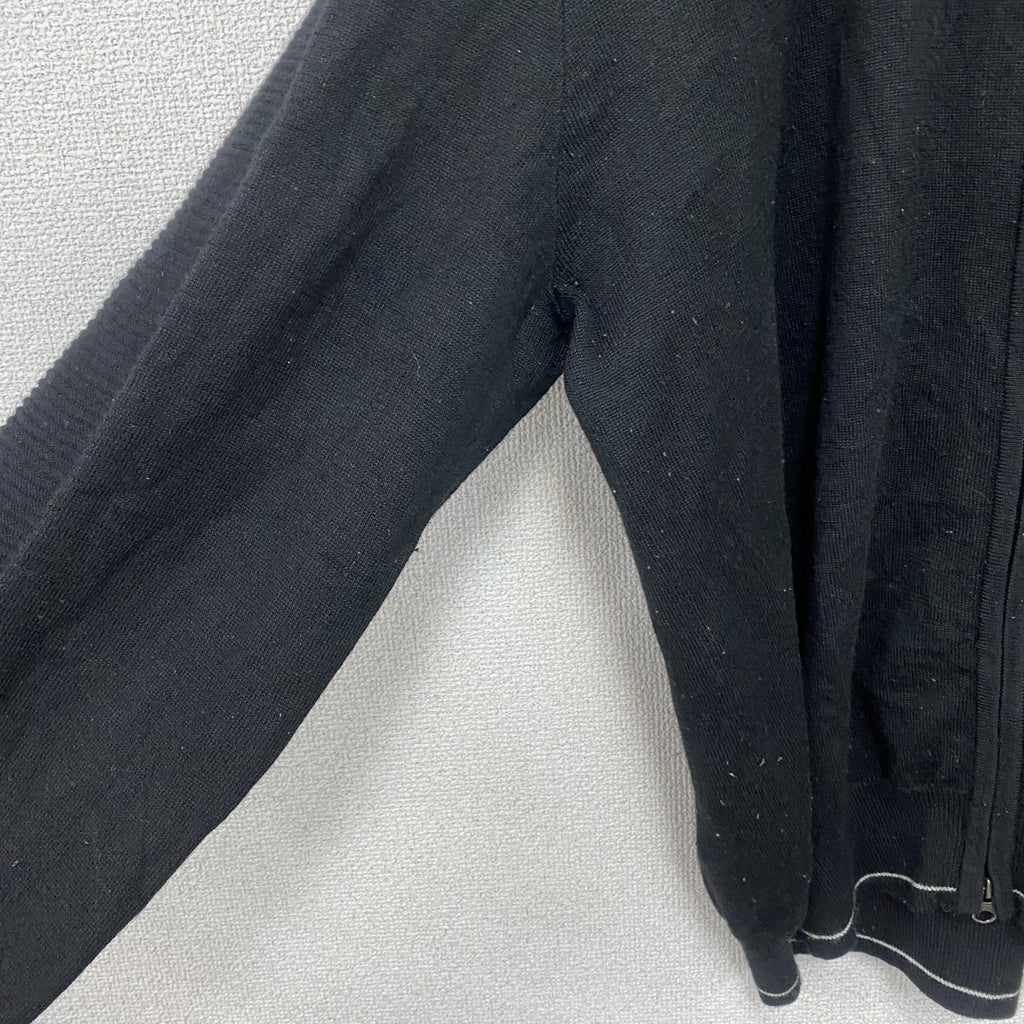 PUMA　プーマ　フルジップアクリルニットセーター　ダブルジップ　黒　ブラック　XLサイズ　古着