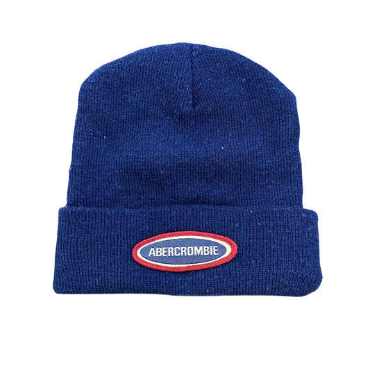 ～00s　Abercrombie＆Fitch　アバクロ　ビーニー/ニットキャップ　ニット帽　ネイビー　ワンサイズ　