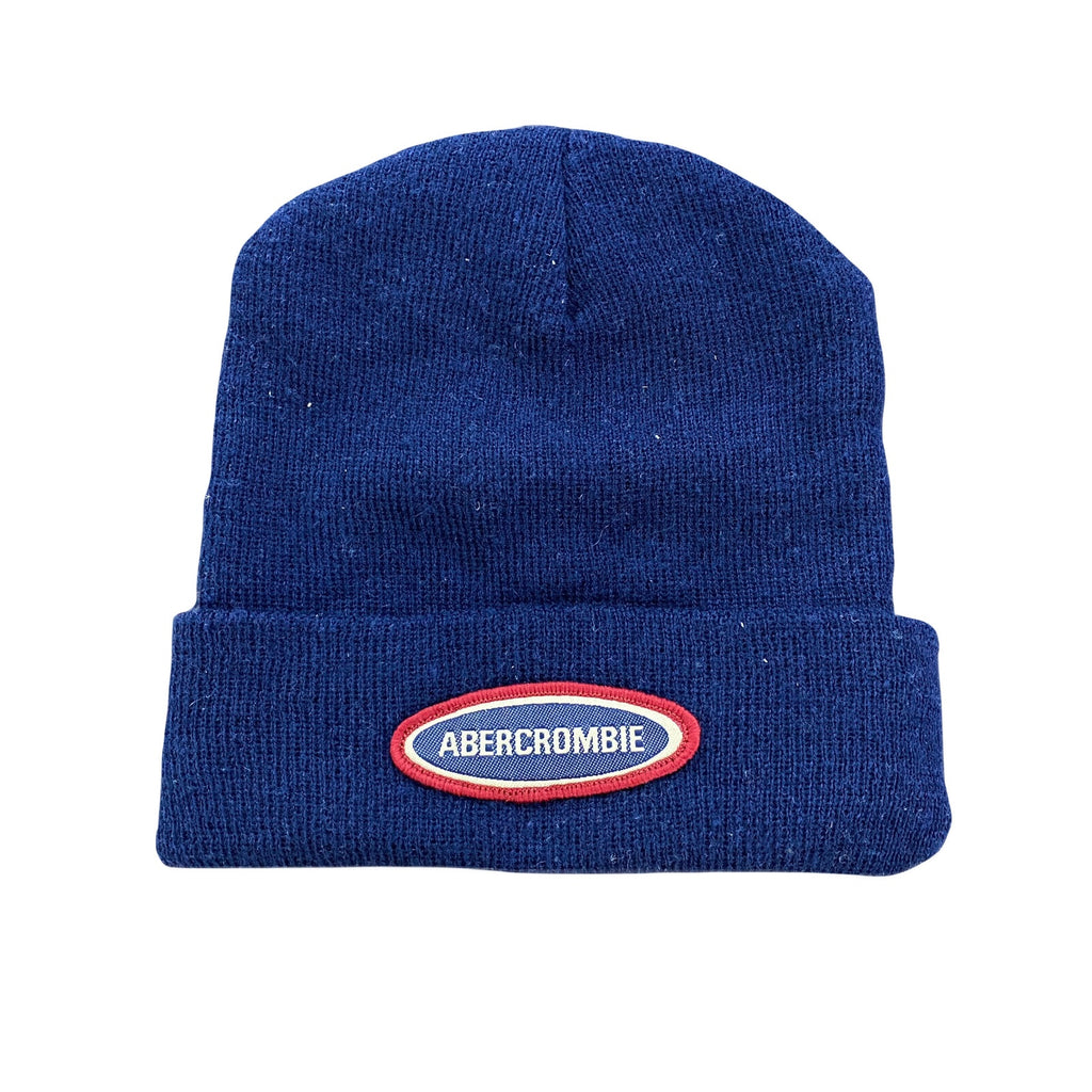 ～00s　Abercrombie＆Fitch　アバクロ　ビーニー/ニットキャップ　ニット帽　ネイビー　紺　ワンサイズ　　古着