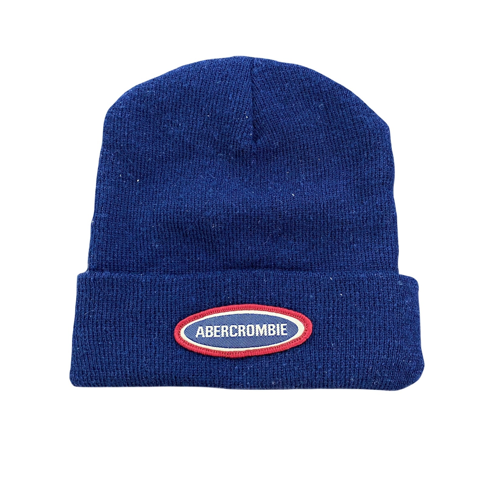 ～00s　Abercrombie＆Fitch　アバクロ　ビーニー/ニットキャップ　ニット帽　ネイビー　紺　ワンサイズ　　古着