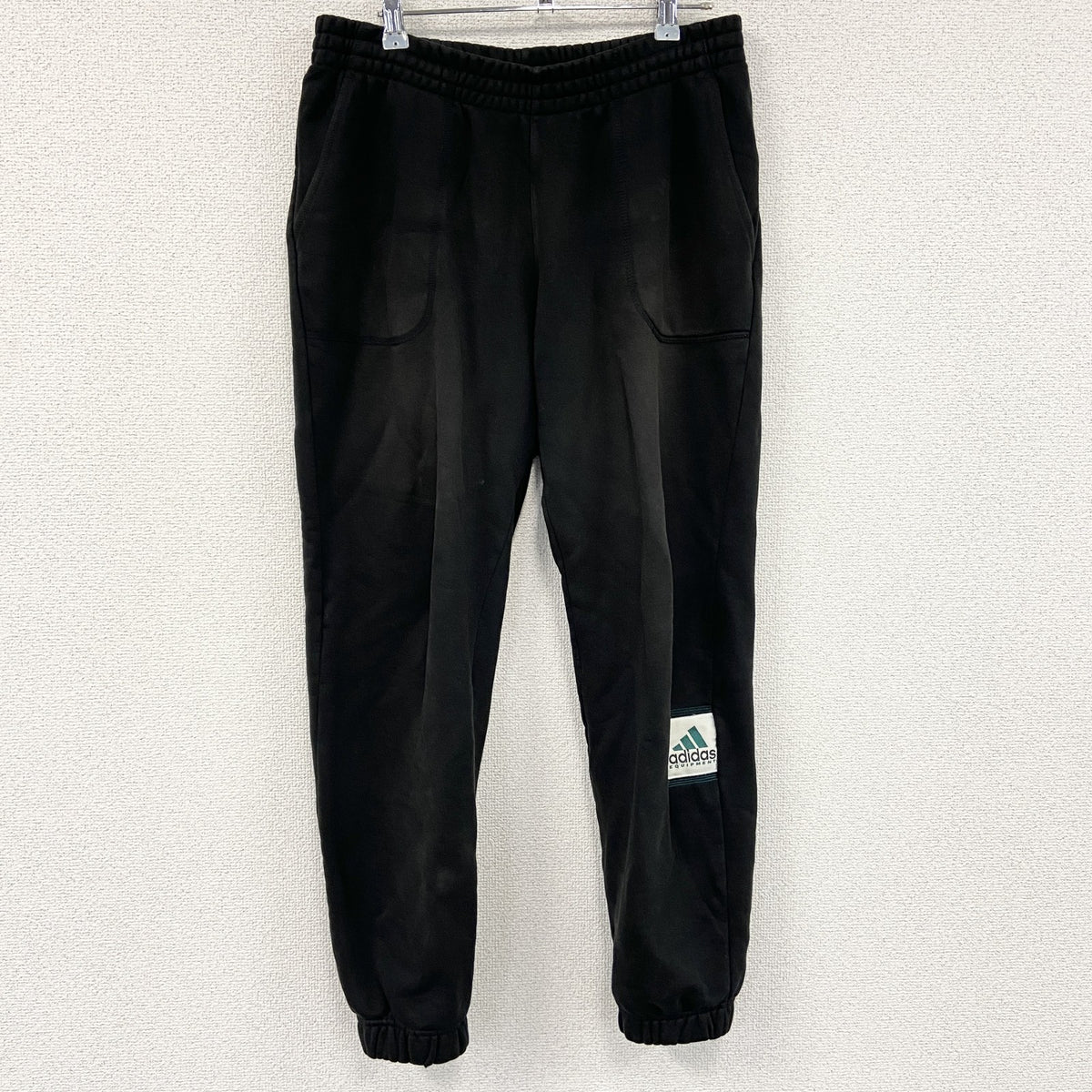 90s　adidas　アディダス　EQUIPMENT　エキップメント　スウェットパンツ　パフォーマンスロゴ　黒　ブラック　Lサイズ　　ヴィンテージ　古着