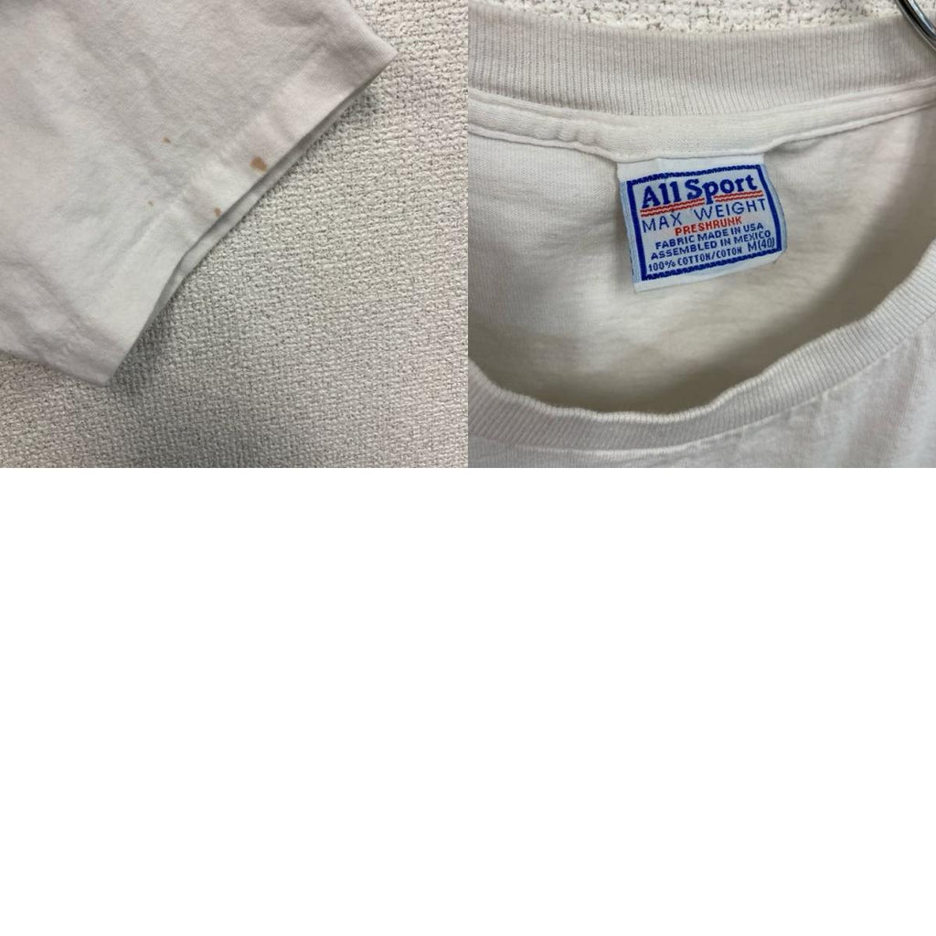 90s　All Sport　オールスポート　半袖プリントTシャツ　ヴィンテージ　USA製　白　ホワイト　Mサイズ　古着