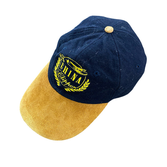 ～00s　6パネルキャップ　ベースボールキャップ　ヴィンテージ　紺　ネイビー　ベージュ