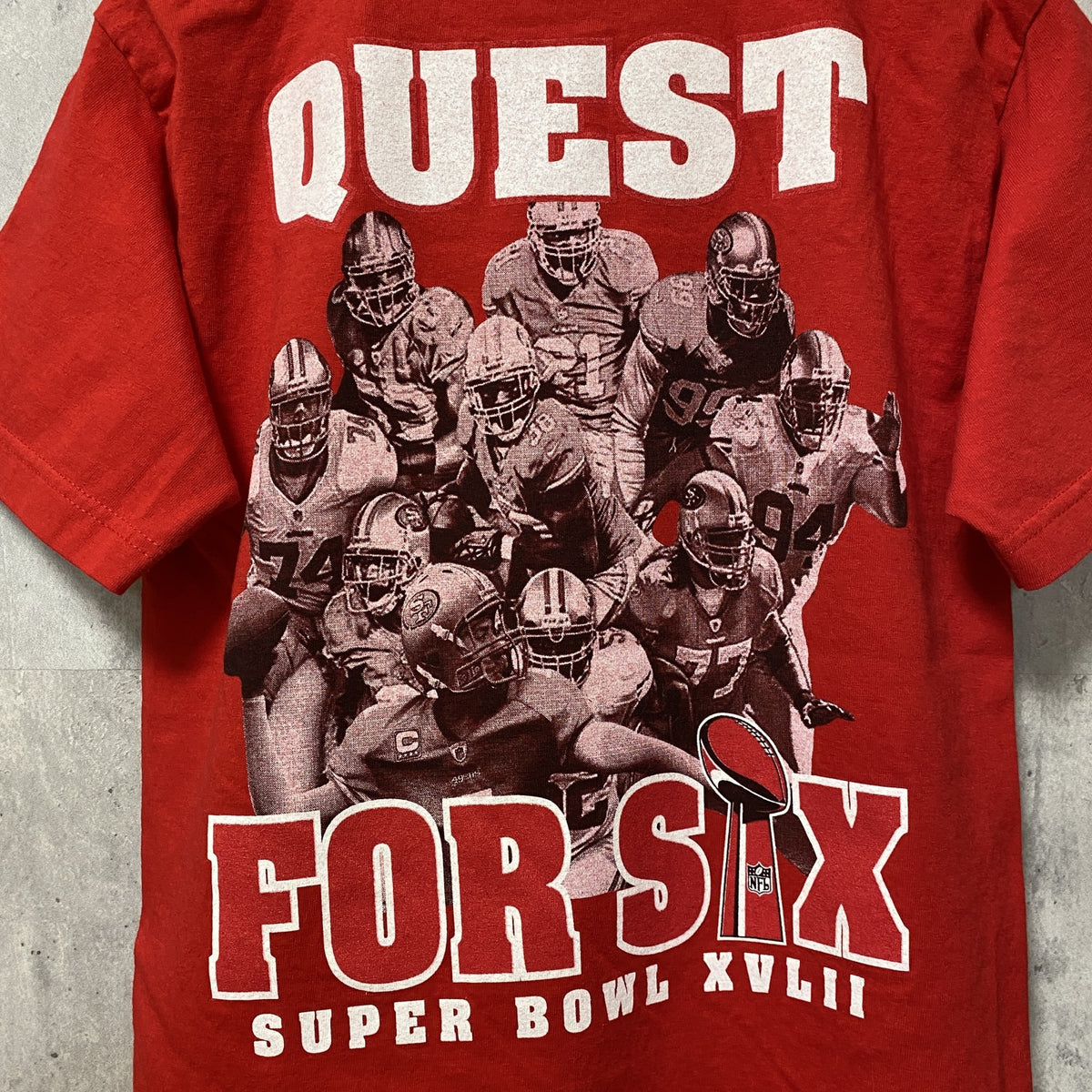 NFL NFC　優勝記念　49ers　半袖プリントTシャツ　赤　レッド　アメフト　レトロデザイン　クルーネック　Sサイズ　古着