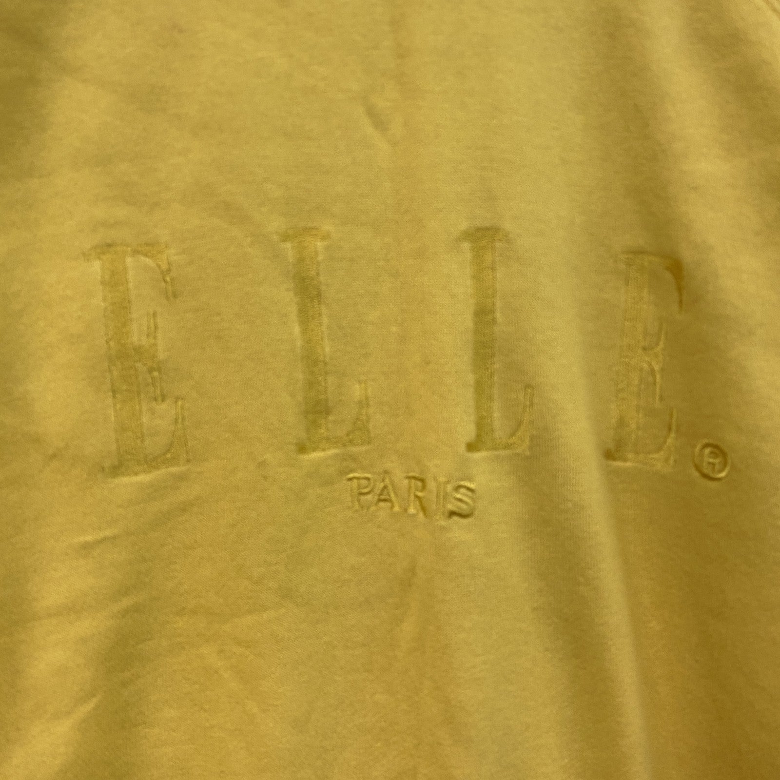 ～90s　ELLE　スウェット/トレーナー　ヴィンテージ　ラグラン　黄色　イエロー　Mサイズ　古着
