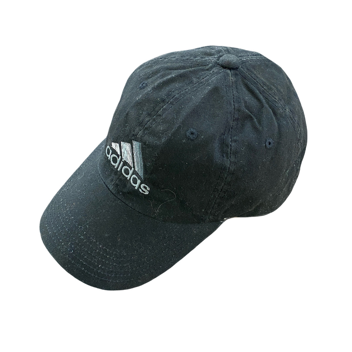 00s　adidas　アディダス　6パネルキャップ　ベースボールキャップ　黒　ブラック　フリーサイズ　古着