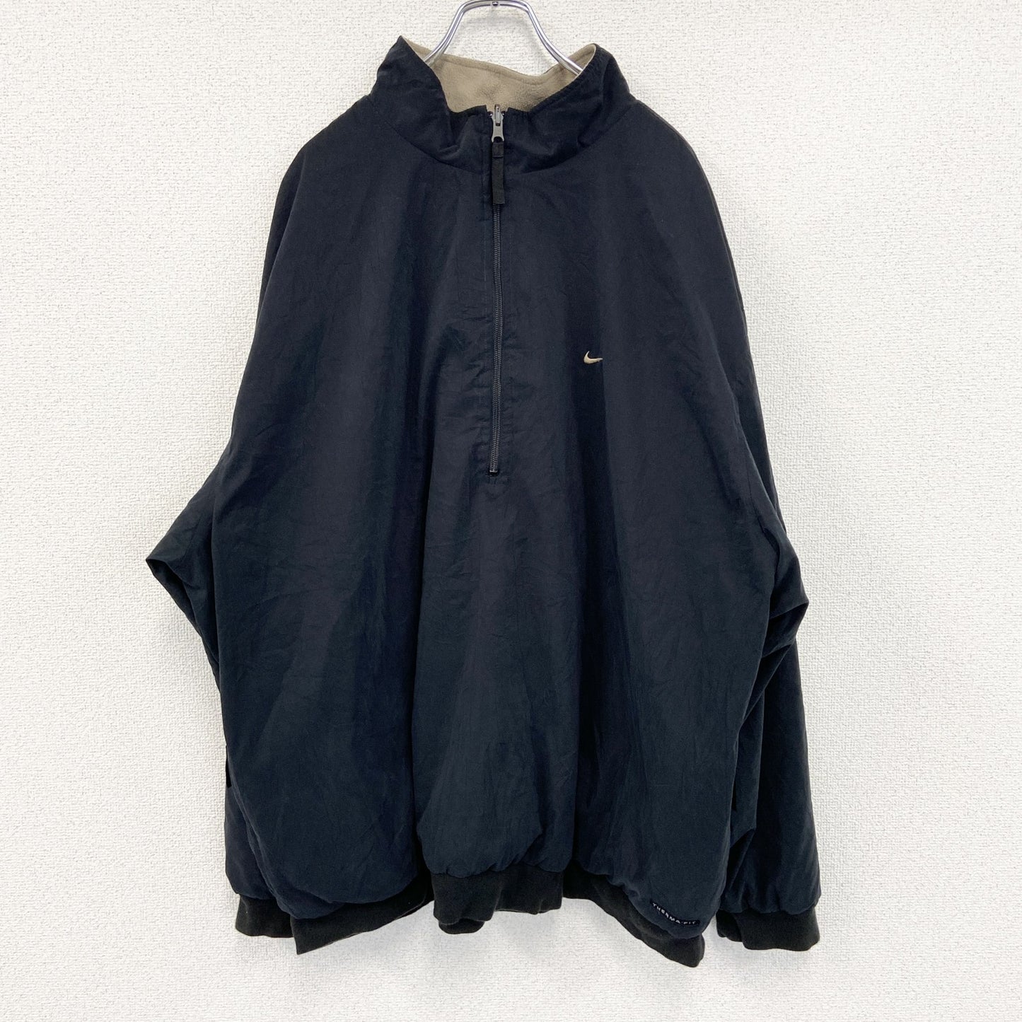 NIKE GOLF　ナイキゴルフ　ハーフジップリバーシブルブルゾン　黒　ブラック　ベージュ　2XLサイズ
