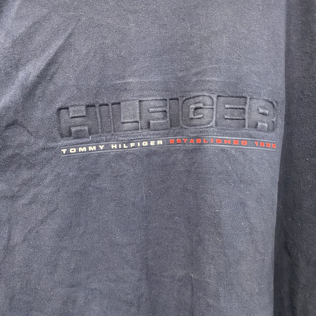 00s　TOMMY HILFIGER　トミーヒルフィガー　半袖プリントTシャツ　紺　ネイビー　Lサイズ　古着