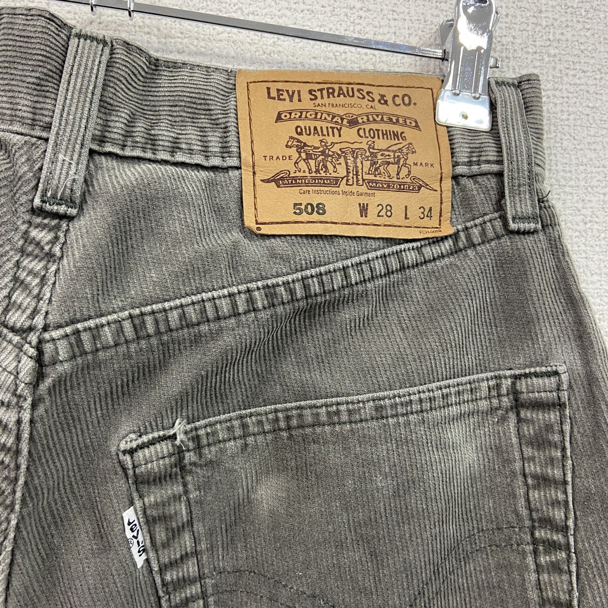Levi's 　リーバイス　コーデュロイパンツ　ジップフライ　灰色　グレー　W28サイズ　古着
