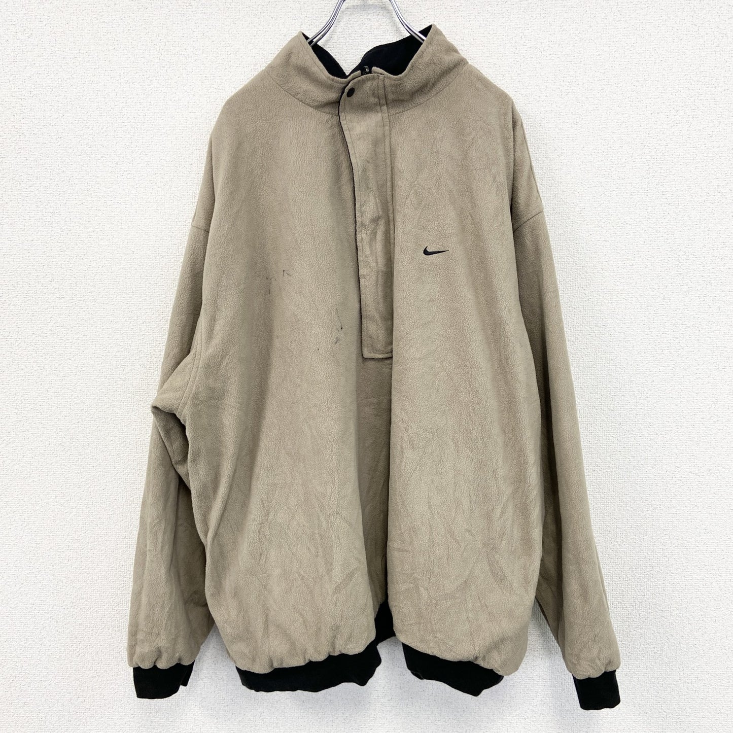 NIKE GOLF　ナイキゴルフ　ハーフジップリバーシブルブルゾン　黒　ブラック　ベージュ　2XLサイズ
