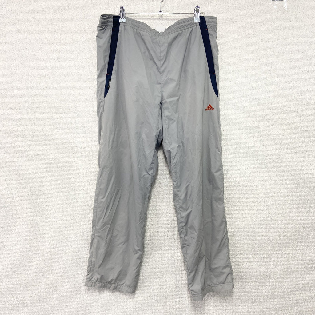 adidas　アディダス　CLIMAPROOF　クライマプルーフ　トラックパンツ　刺繍ロゴ　グレー　灰色　Lサイズ　古着