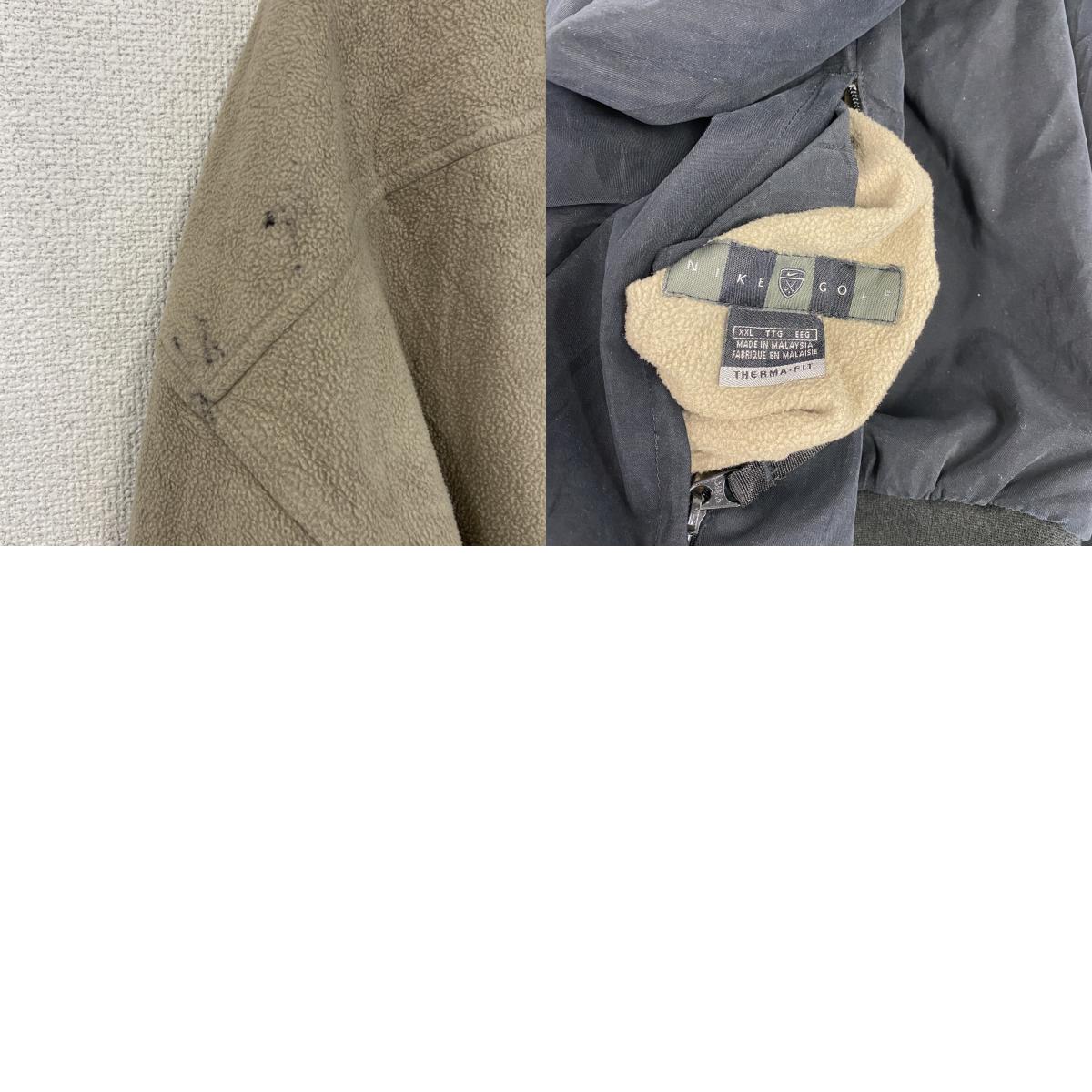 NIKE GOLF　ナイキゴルフ　ハーフジップリバーシブルブルゾン　黒　ブラック　ベージュ　2XLサイズ