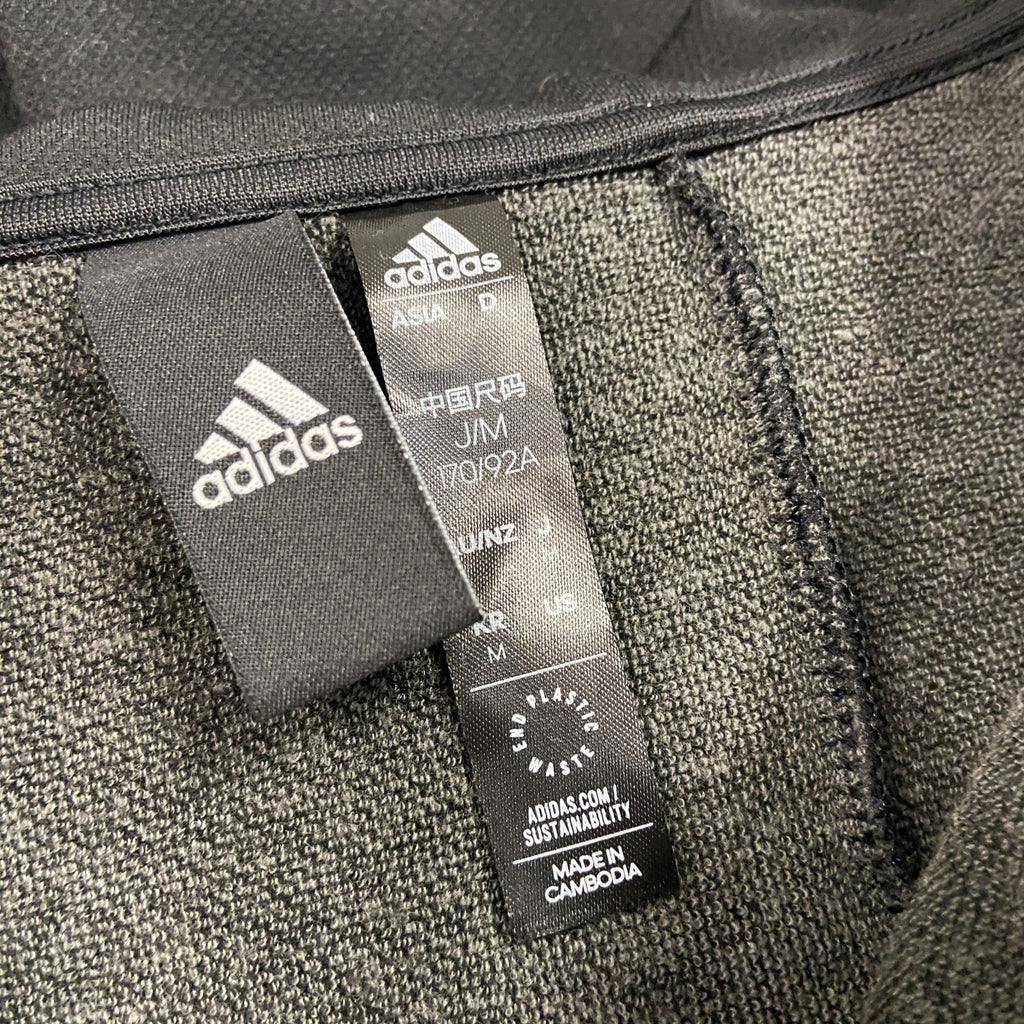 adidas　アディダス　AEROREADY　エアロレディ　ハーフジップスウェットパーカー/フーディー　黒　ブラック　Ｍサイズ　古着