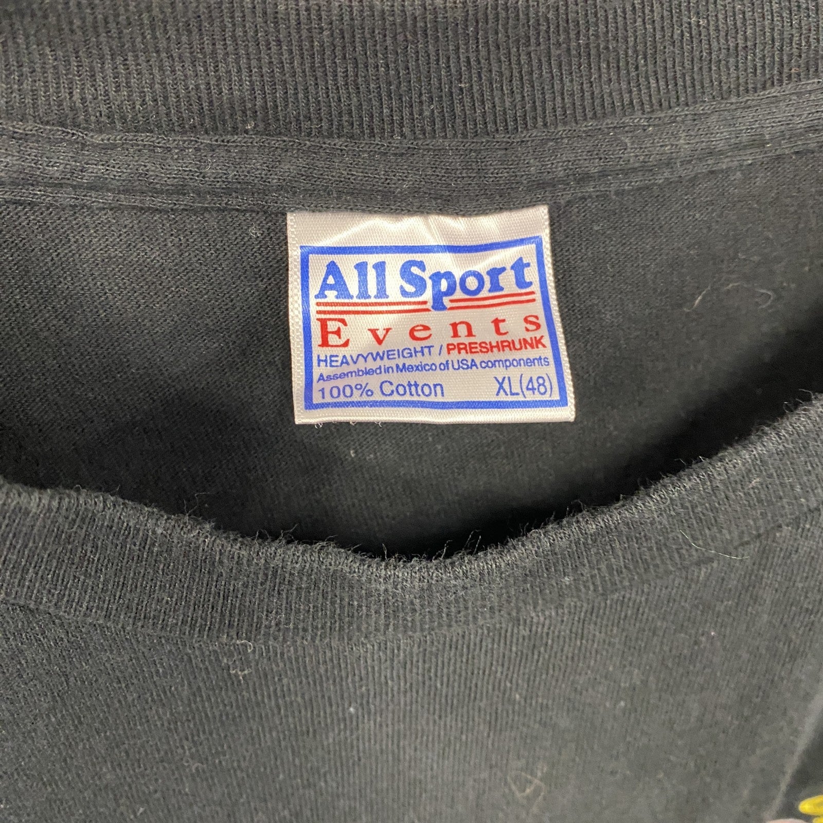All Sport　オールスポート　半袖プリントTシャツ　シングルステッチ　USA製　ブラック　XL（48）サイズ　古着