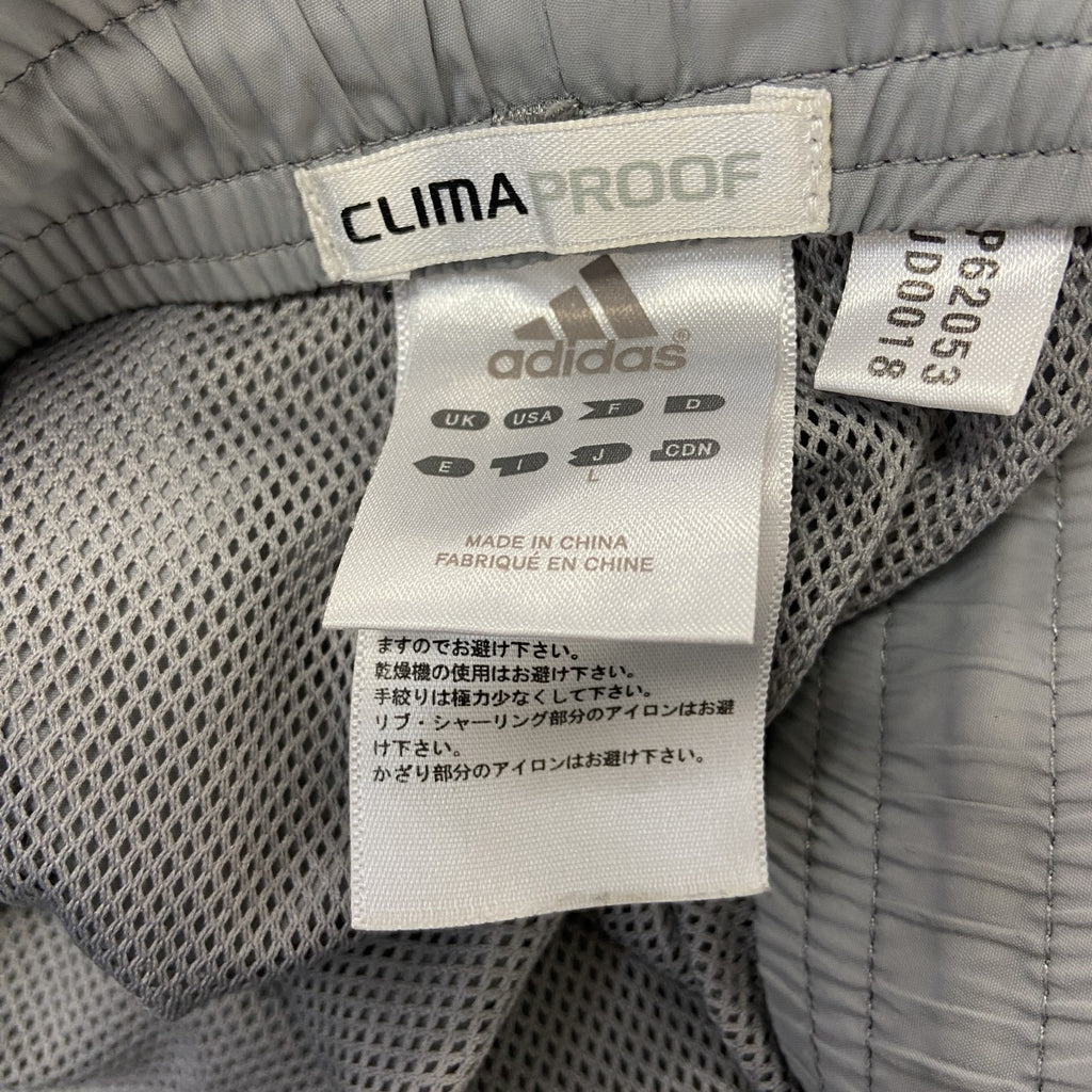 adidas　アディダス　CLIMAPROOF　クライマプルーフ　トラックパンツ　刺繍ロゴ　グレー　灰色　Lサイズ　古着