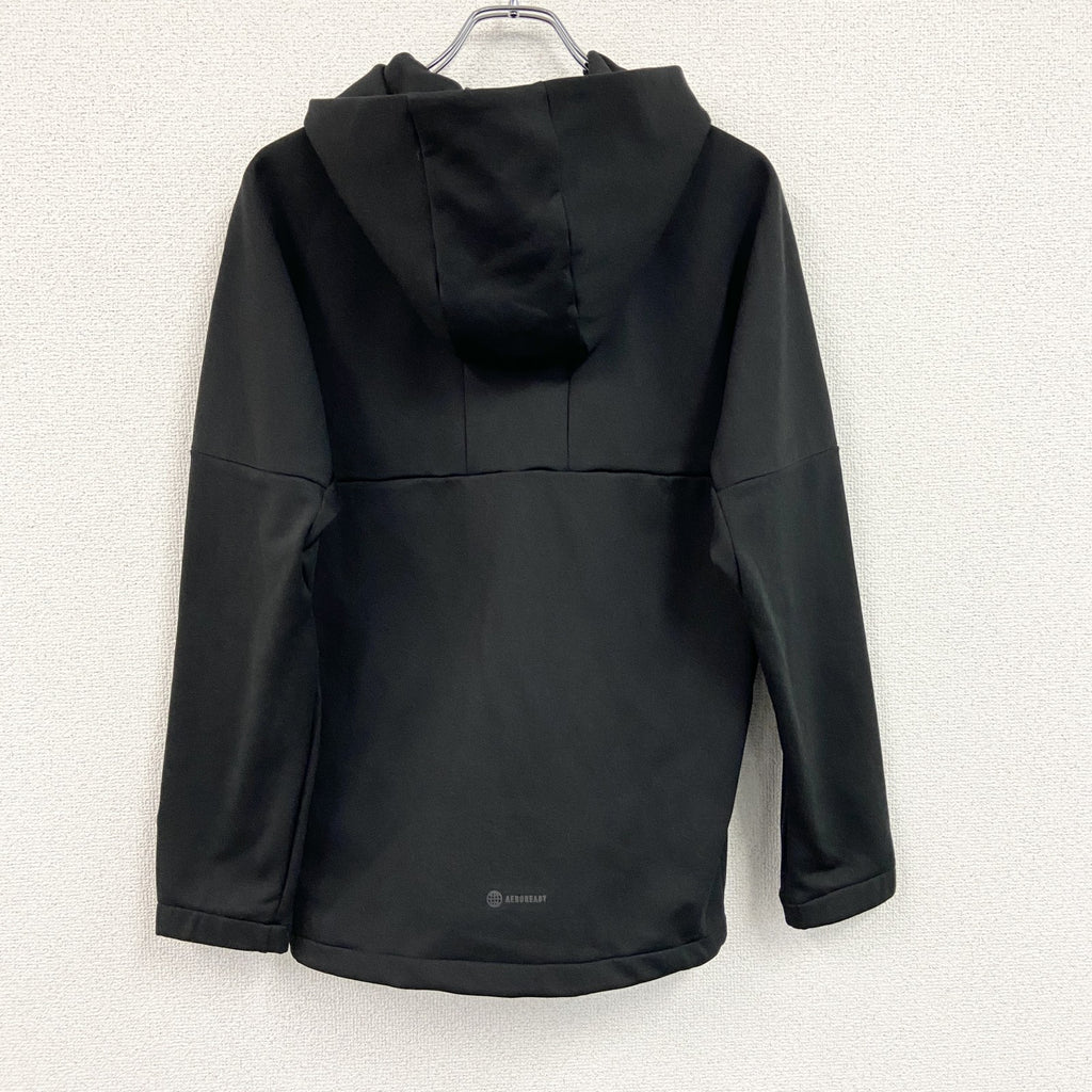 adidas　アディダス　AEROREADY　エアロレディ　ハーフジップスウェットパーカー/フーディー　黒　ブラック　Ｍサイズ　古着
