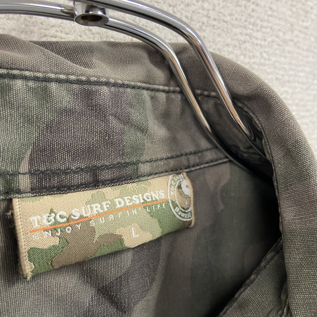 T&C SURF DESIGNS　ミリタリージャケット　カモフラ　迷彩　Lサイズ ミリタリーアウター メンズ コットン 古着