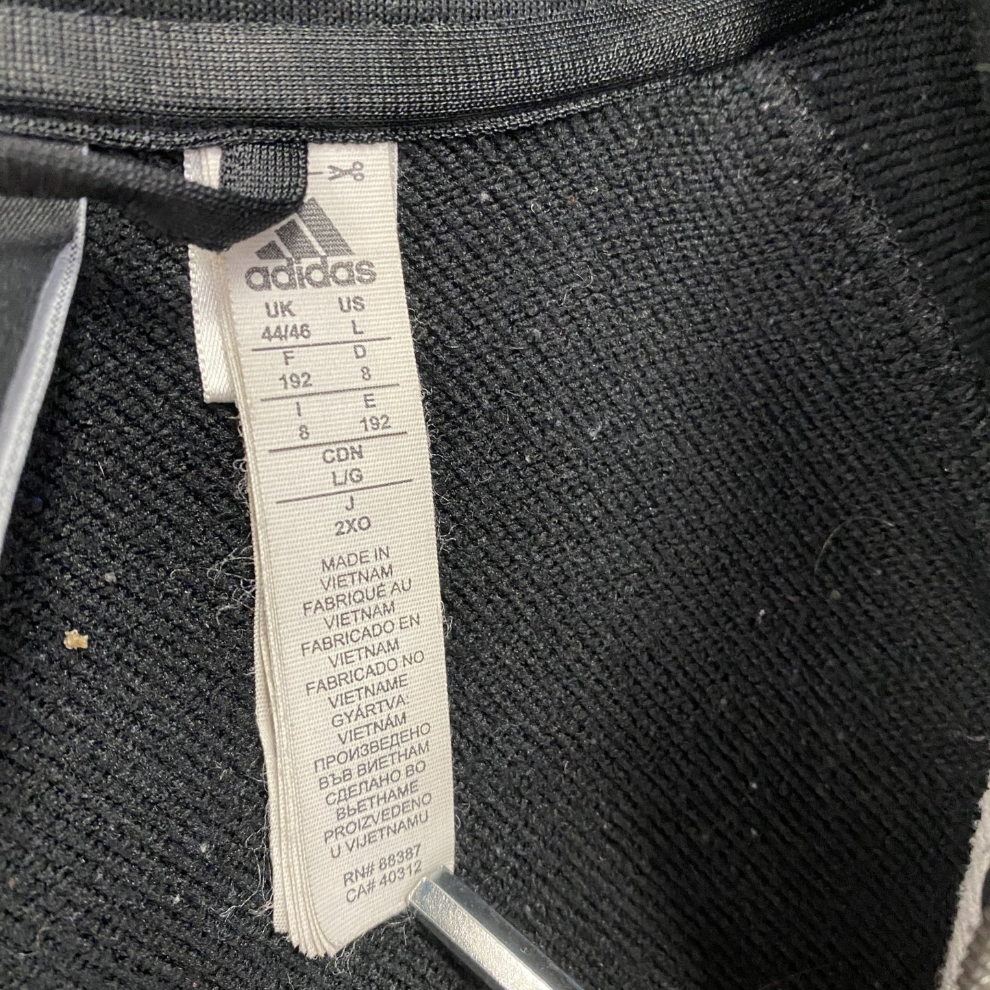 adidas　アディダス　トラックジャケット/ジャージ　パフォーマンスロゴ　白　ホワイト　Lサイズ