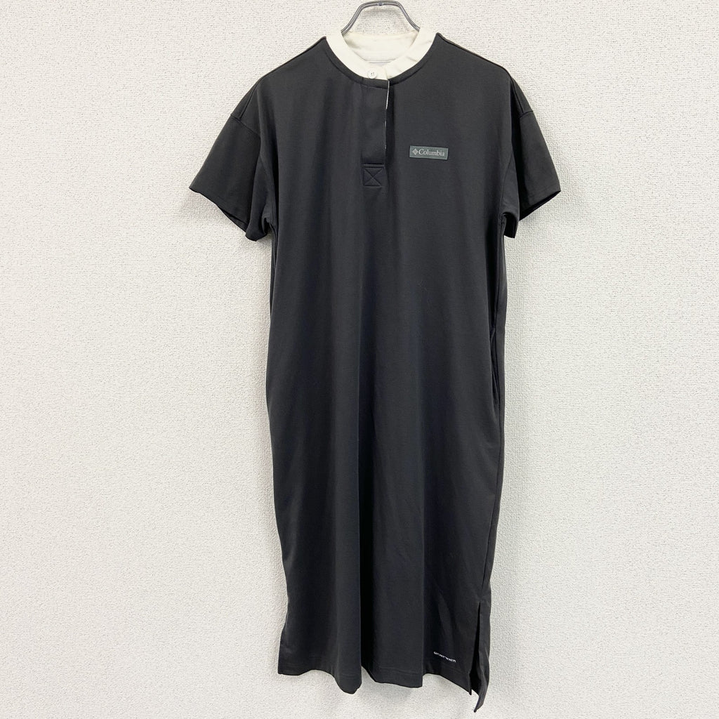 Columbia コロンビア　半袖ワンピース/スタンドカラーワンピース　黒　ブラック　Mサイズ　古着