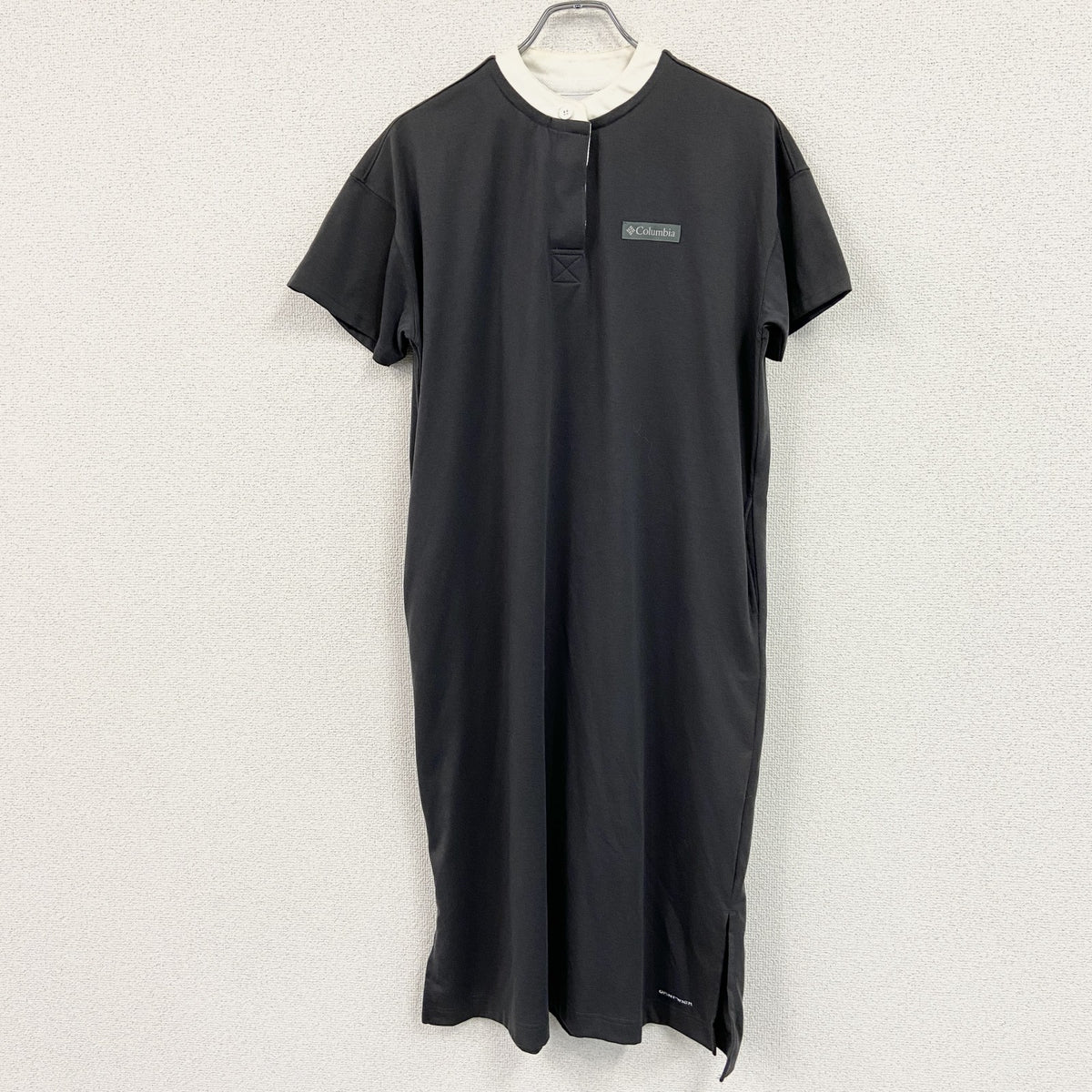 Columbia コロンビア　半袖ワンピース/スタンドカラーワンピース　黒　ブラック　Mサイズ　古着