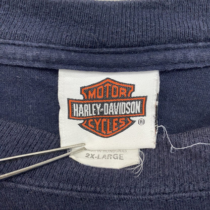 HARLEY DAVIDSON　ハーレーダビッドソン　長袖プリントTシャツ　紺　ネイビー　2XLサイズ
