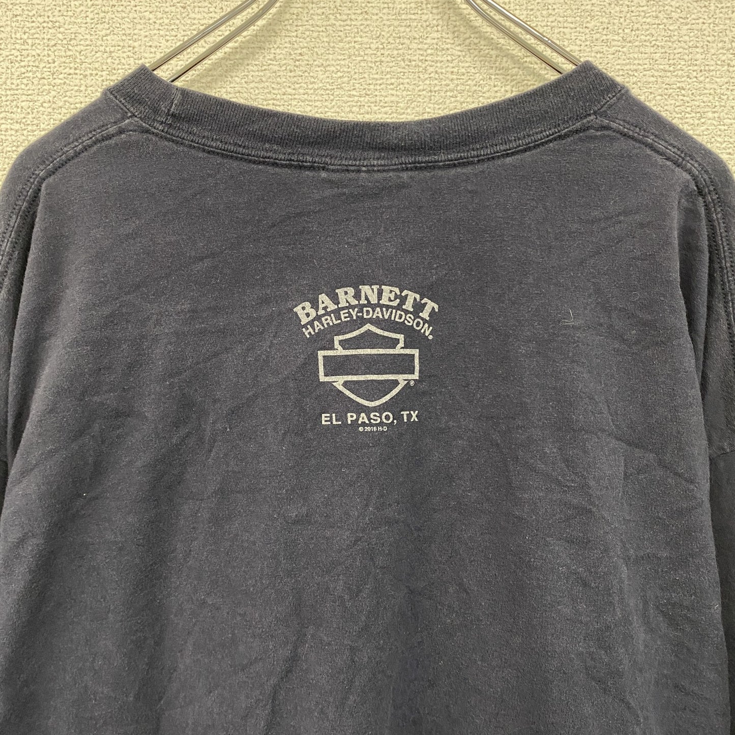 HARLEY DAVIDSON　ハーレーダビッドソン　長袖プリントTシャツ　紺　ネイビー　2XLサイズ