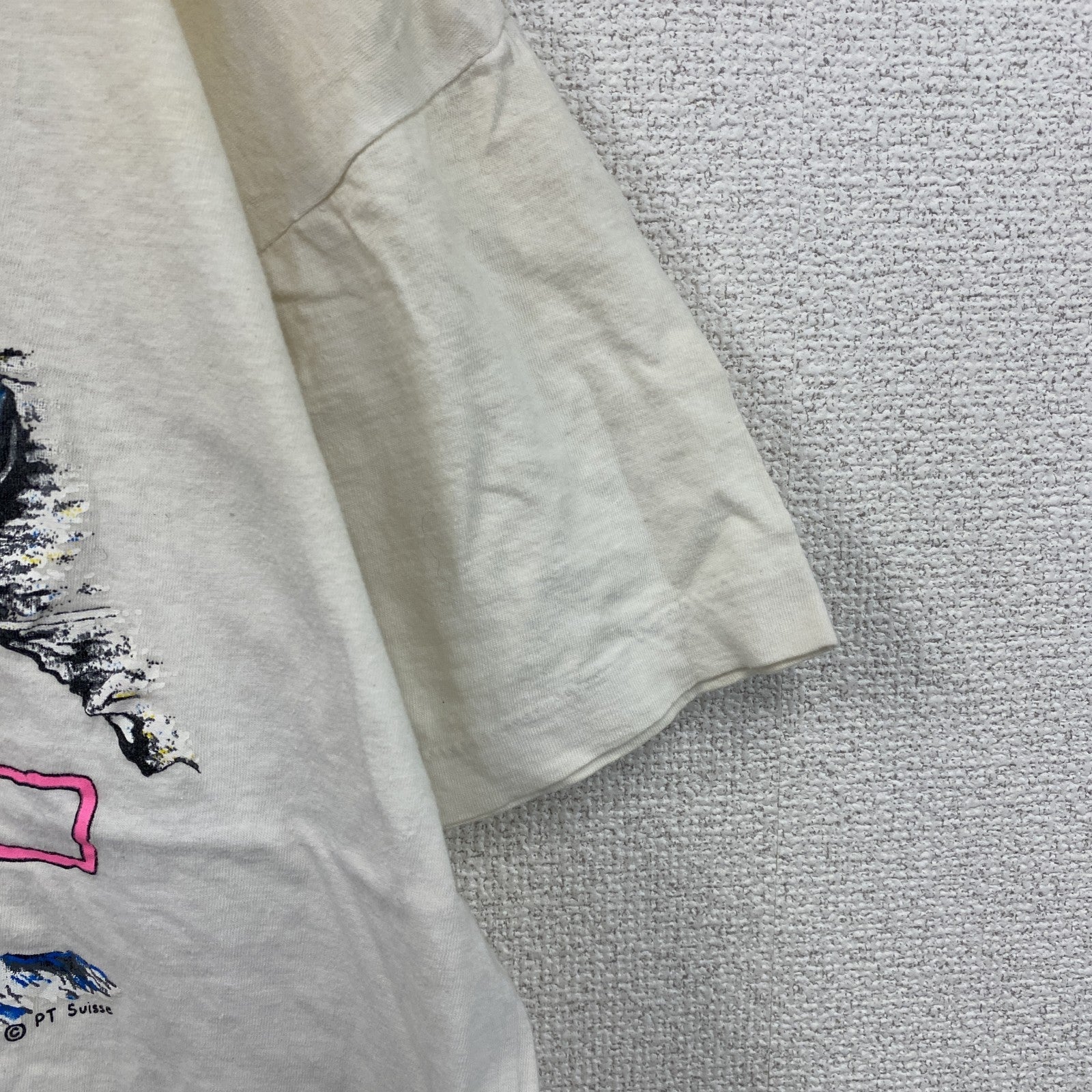 ～90s　半袖プリントTシャツ　クライミング　シングルT　ヴィンテージ　白　ホワイト　Lサイズ　古着